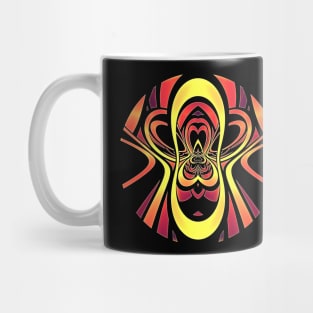 Golden Tribal Logo for a Space Monkey Named Winston Mug